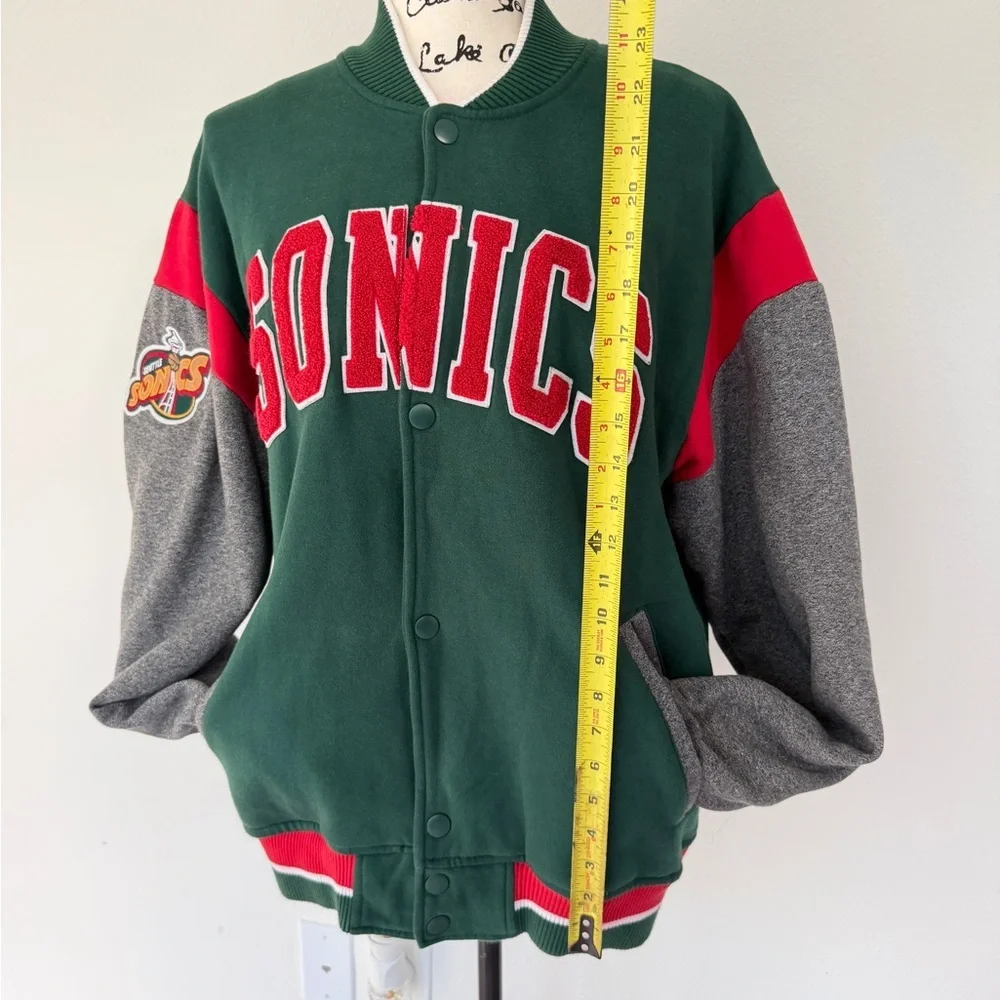 Mitchell & Ness Seattle Super Sonics Varsity Jacket Hardwood Classics Sz L - Picture 3 of 16